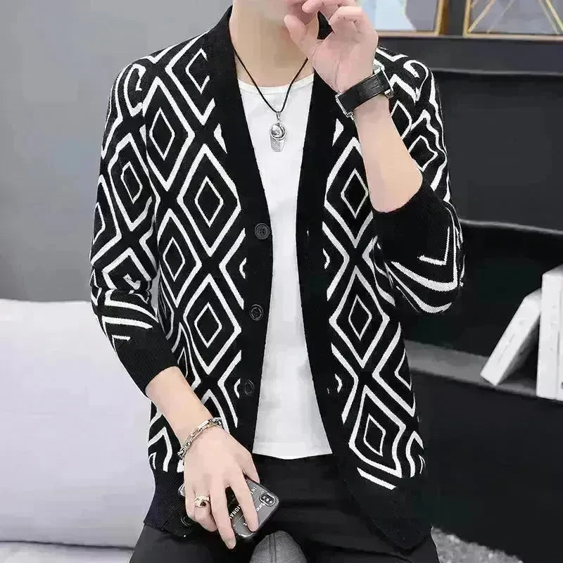 Slim fit High-end Knitted Cardigan Sweater For Men - EX-STOCK CANADA