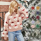 Christmas Sweater Women Cute Cartoon Santa Print Knit Sweater Winter Tops - EX-STOCK Canada