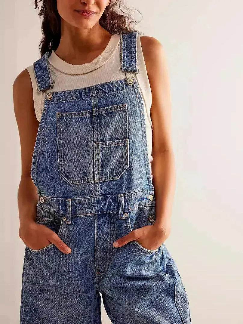 Casual Loose Denim Overalls Street Jeans Jumper Pant Denim Jumper for Women - EX-STOCK Canada