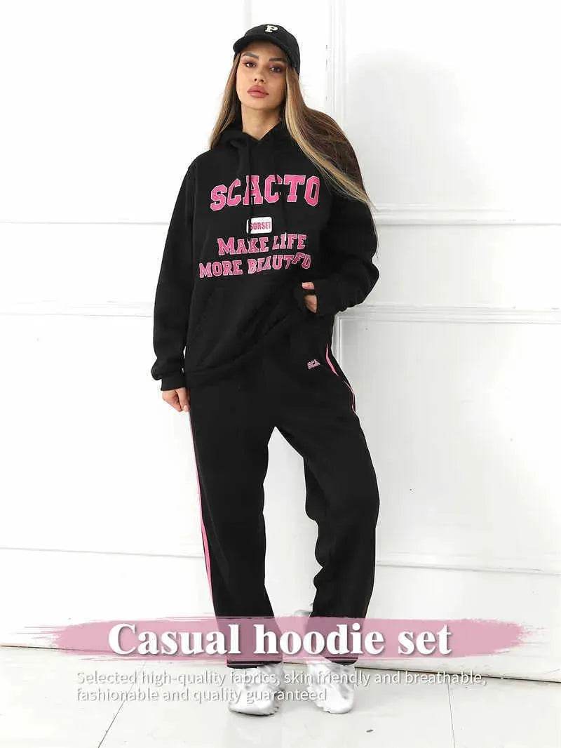 Fashion Casual joggers and hoodie set women's - EX-STOCK Canada