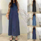 Women's Fashion Sleeveless Mum loose Long Denim Dress - EX-STOCK Canada
