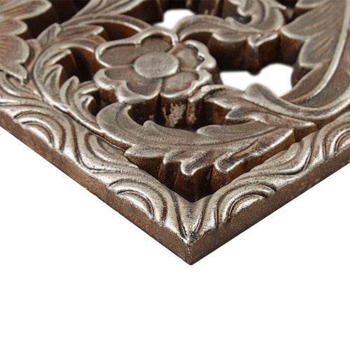Distressed Carved Wood 2-piece Wall Decor Set - EX-STOCK Canada