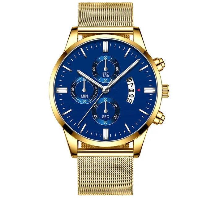 Mens Business Luxury Watches For Men Mesh Band Quartz Watch EX-STOCK Canada