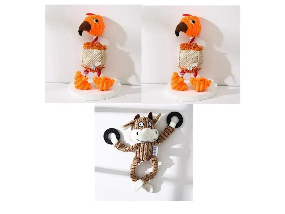 Pet Toy Donkey Shape Corduroy Chew Toy For Dogs Puppy Squeaker Squeaky Plush Bone Molar Dog Toy Pet Training Dog EX-STOCK Canada