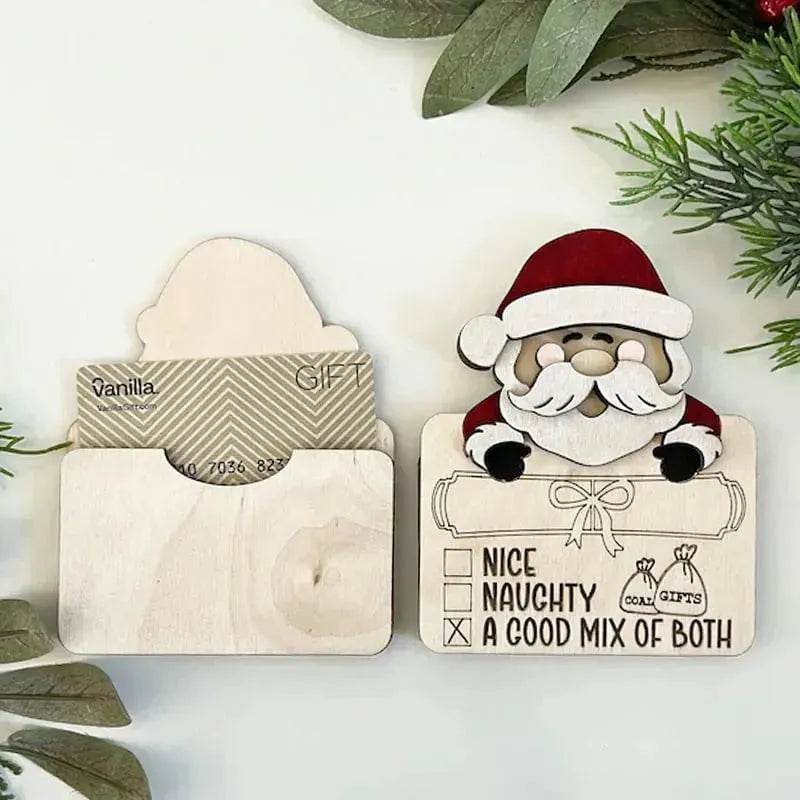 Wooden Cute Santa Claus Cash And Gifts Card Clamp Creative Christmas Decoration Ornaments - EX-STOCK Canada