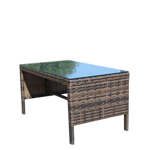 Mobilier de patio extérieur 1 table basse avec verre trempé transparentEX-STOCK Canada