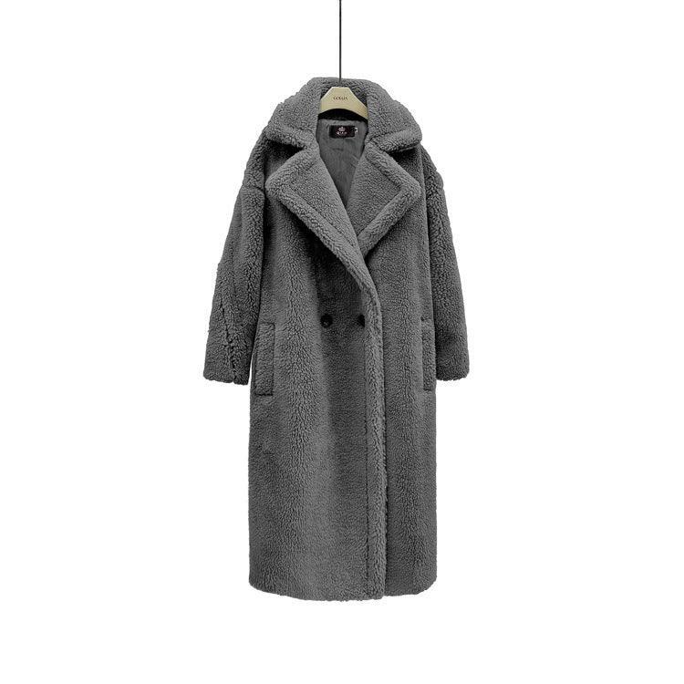 Manteau en peluche pour femmes, long manteau en agneau, hiverEX-STOCK Canada