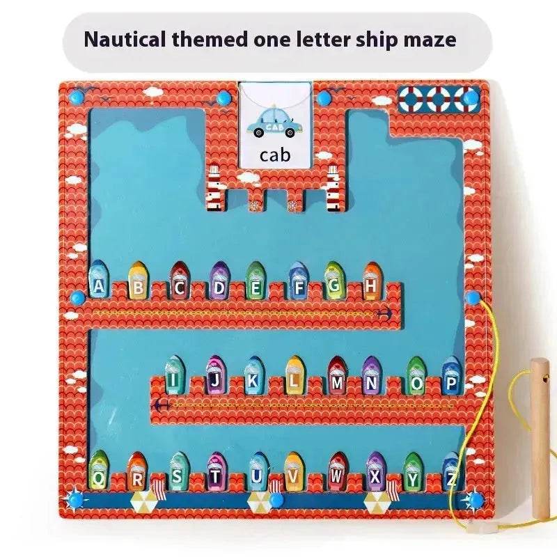 Magnetic Letters Matching Walking Parking Maze Letters Early Cognitive Montessori Educational Toys - EX-STOCK Canada