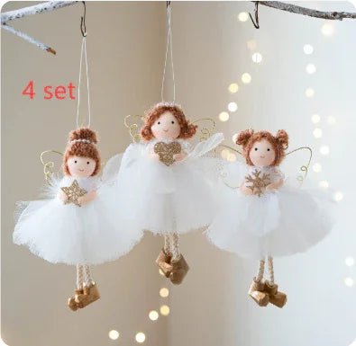 Christmas White Tulle Skirt Golden Wings Angel Girl Pendant EX-STOCK Canada