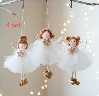 Gonna di Tulle Bianca di Natale Pendente di Angelo Ragazza con Ali DorateEX-STOCK Canada
