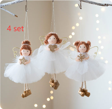 Christmas White Tulle Skirt Golden Wings Angel Girl Pendant EX-STOCK Canada