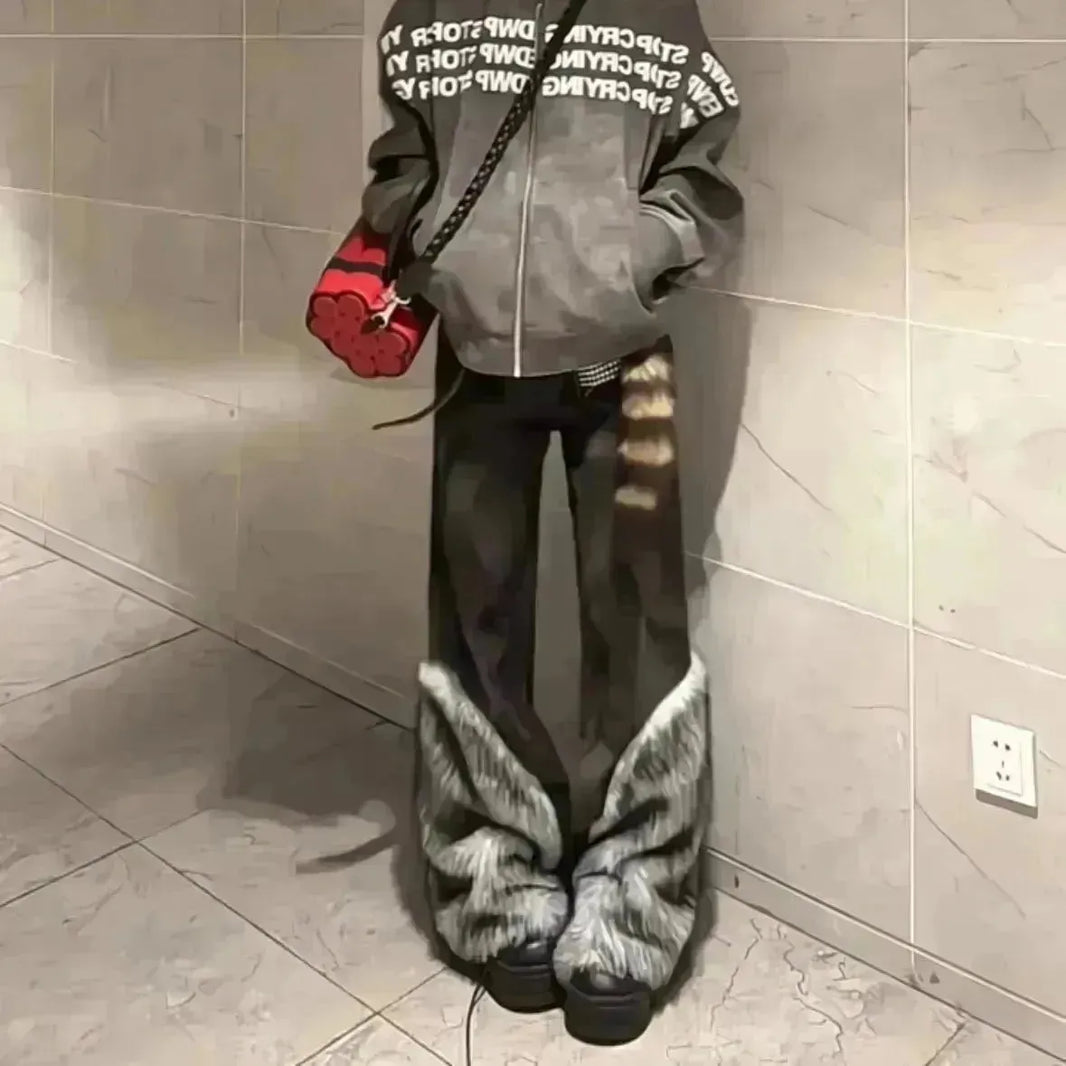 Pantalon de pantalon en détresse rétro.