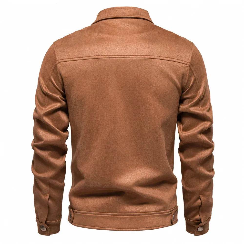 Fashion Lapel Zipper Jacket Autumn And Winter Solid Suede Coat Men's Clothing Outdoor - EX-STOCK Canada