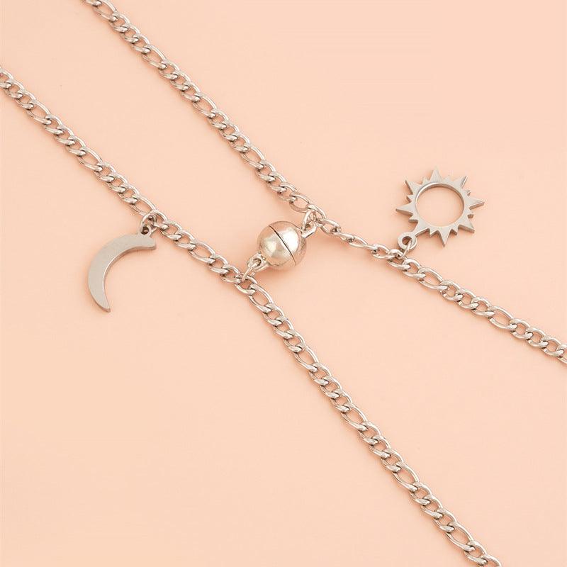 Edelstahl Sonne Mond Kugel Magnetische Befestigung Paar Armband - EX-STOCK Canada