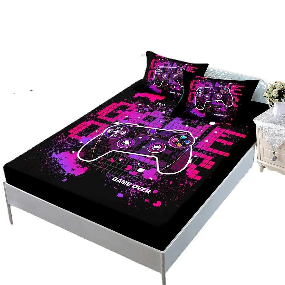 Fitted Sheet Duvet Cover Three-piece Gamepad Cool Mattress Cover EX-STOCK Canada