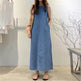 Women's Fashion Sleeveless Mum loose Long Denim Dress - EX-STOCK Canada