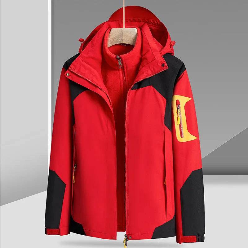 Three-in-one Removable Liner With Velvet Thickening Windproof Waterproof Jacket - EX-STOCK Canada