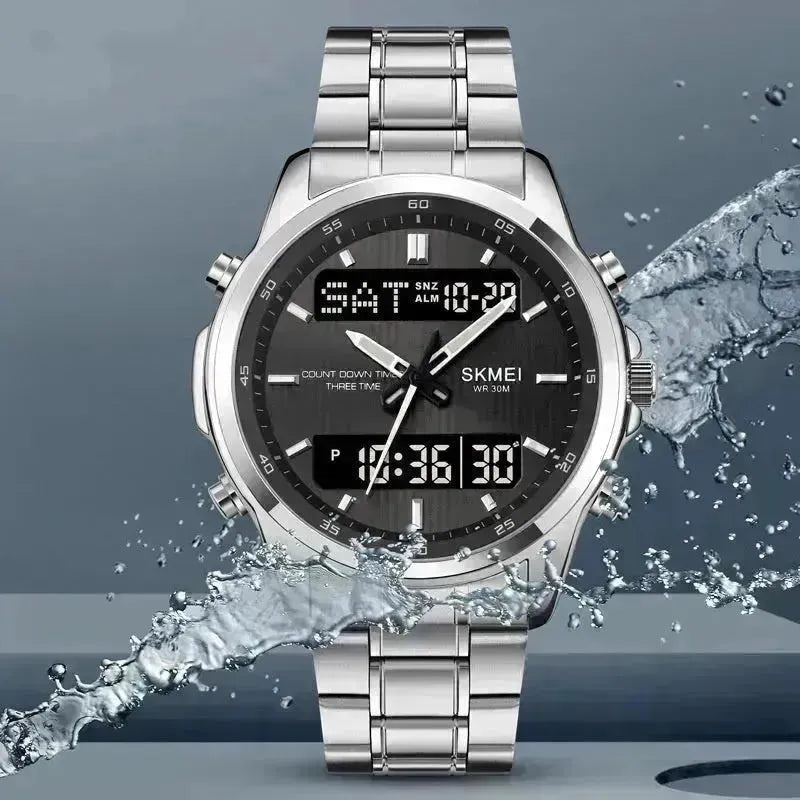 Sangle en acier multifonctionnelle Watch Double Display Sports