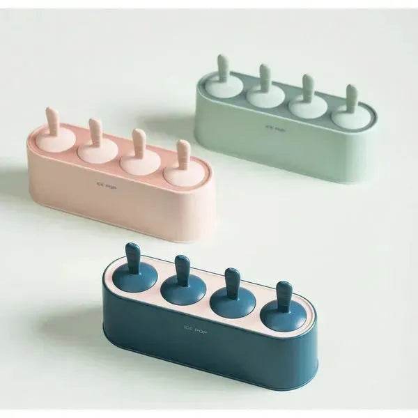 4 Cavities Reusable Silicone Popsicle Mold Maker DIY ice cream mold - EX-STOCK Canada