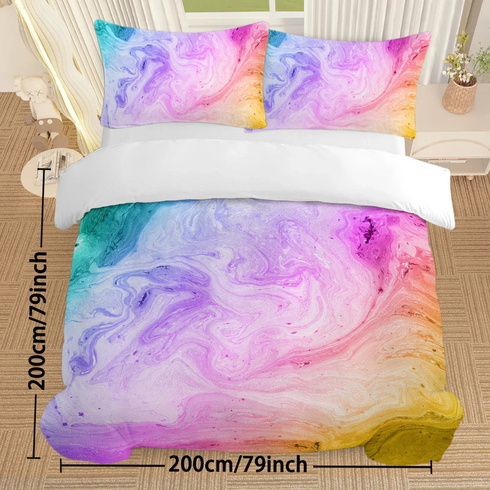 Girly Duvet Cover Rainbow Glitter Ombre Bedding Sets 3 Pcs Chic Purple Blue Green Pastel Bed Spreads Sparkle Quilt Cover Set With 2 Pillow Shams EX-STOCK Canada
