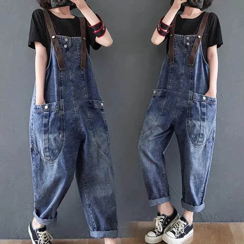 Y2K Women's Loose Denim Overalls Romper Suit - EX-STOCK Canada