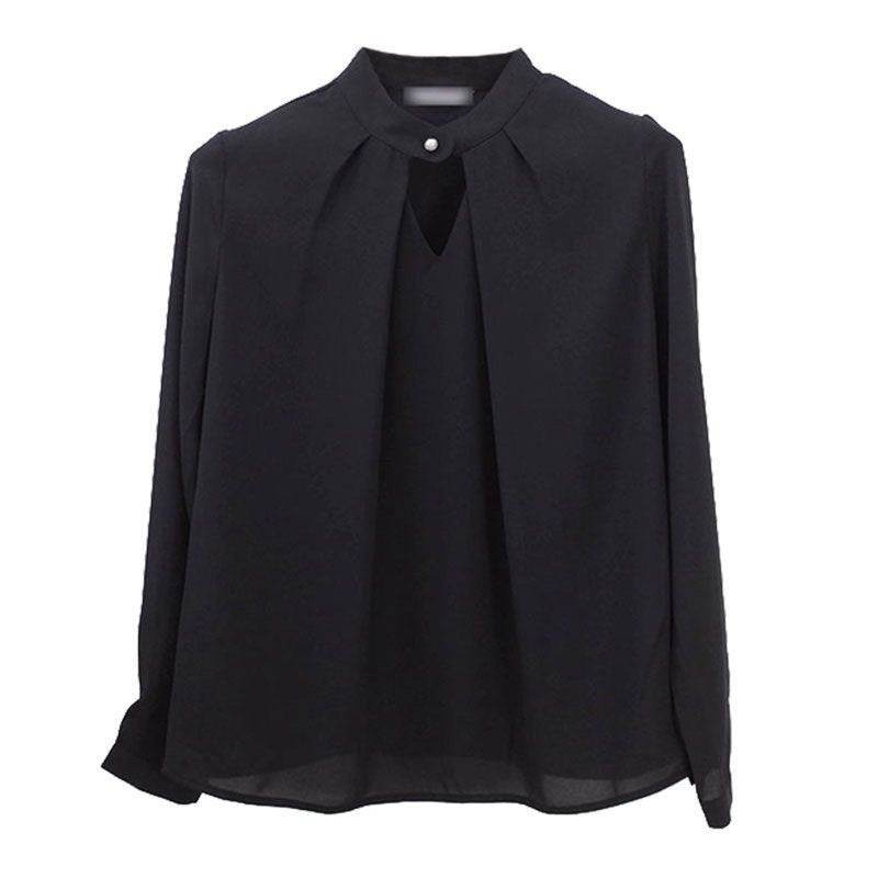 White Chiffon Blouse top Long Sleeves Office Blouses For Women - EX-STOCK Canada