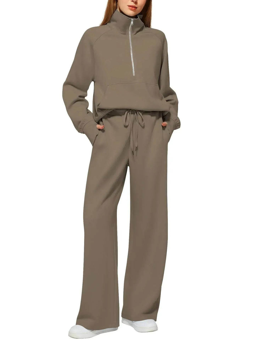 Plain Women Matching Casual Winter Tracksuit set joggers and hoodie set for women - EX-STOCK Canada
