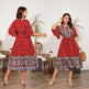 Modest Plus Size Summer dress V Neck Midi Beach boho Dress - EX-STOCK Canada