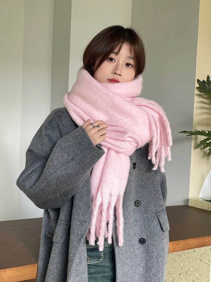 Solid Color Macaron Color Gentle Thick Warm Scarf - EX-STOCK Canada