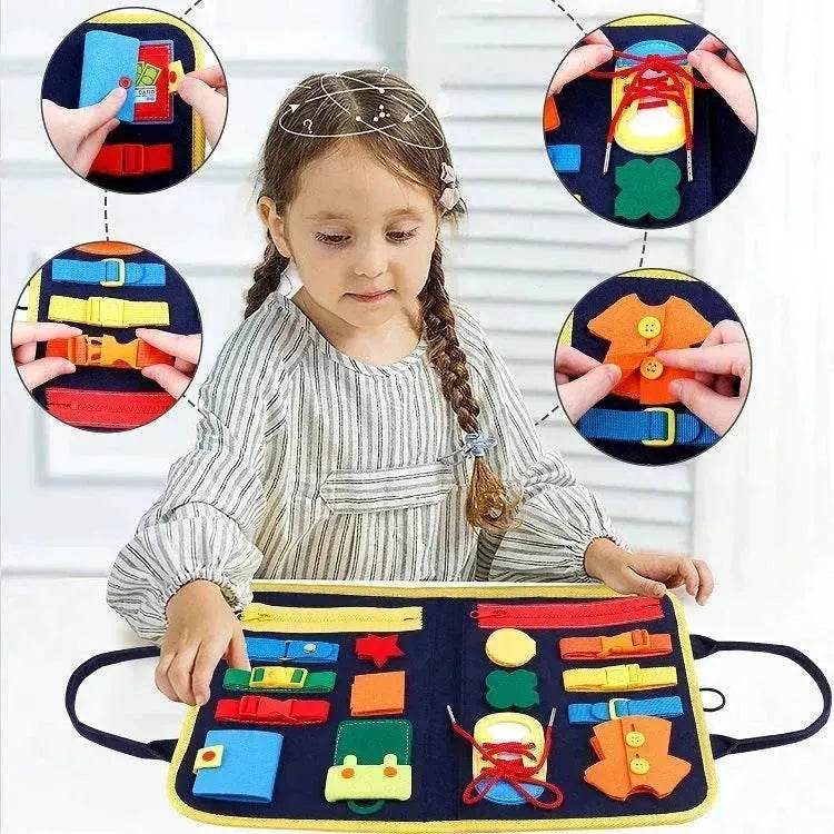 New Busy Book Children's Busy Board Dressing And Buttoning Learning Baby Early Education Preschool Sensory Learning Toy - EX-STOCK Canada