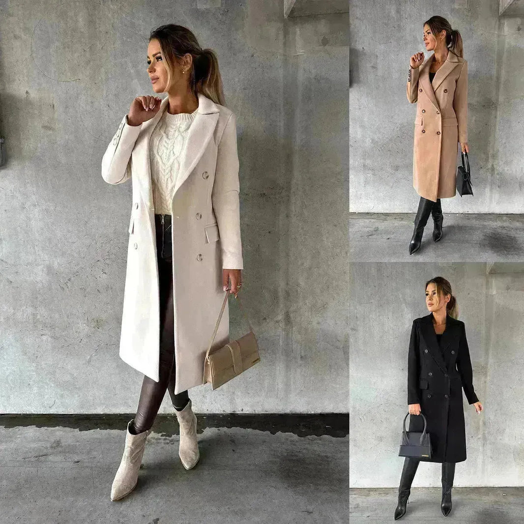 Classy Fashion Long Winter Coat Office Workwear for ladies Long Blazer overcoat