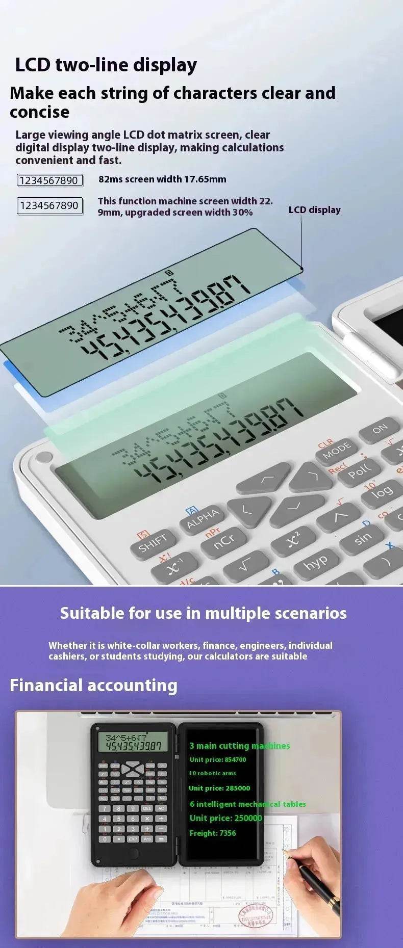 New Scientific Calculator Accounting Special Portable Mini Tablet Computing Machine Handwriting Board Exam Student - EX-STOCK Canada