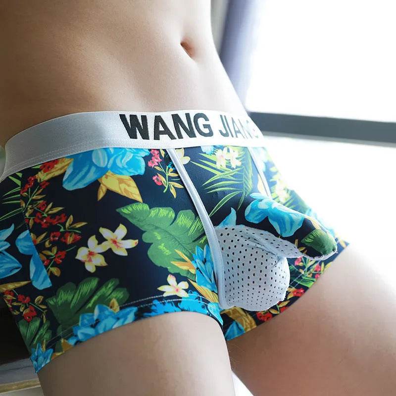 Silk Breathable Mesh Floral Ball sack Brief Boxers with Pouch Underwear - EX-STOCK Canada