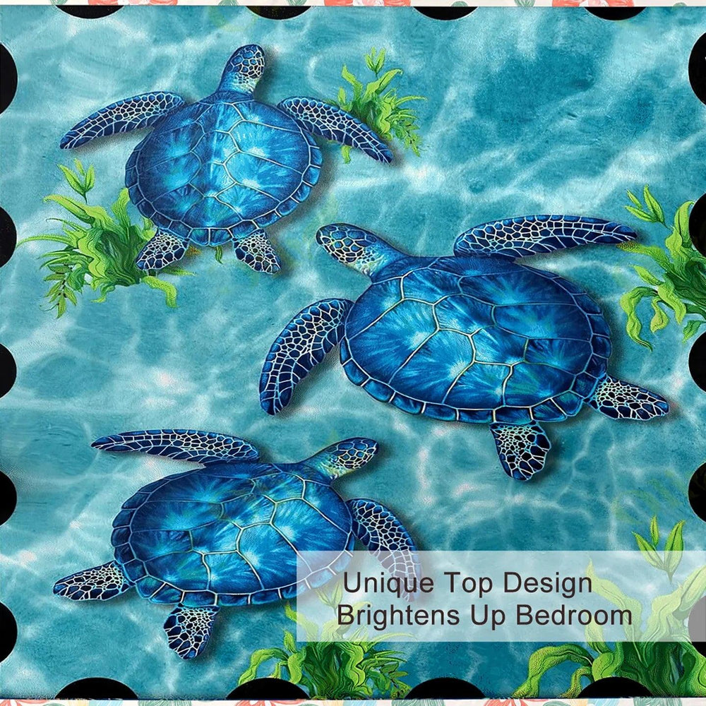 Parure de couette motif tortue de mer 3 pièces taille king, ensemble de literie douce avec 2 taies d'oreiller avec fermeture éclair pour chambre à coucher, pour toutes saisonsEX-STOCK Canada