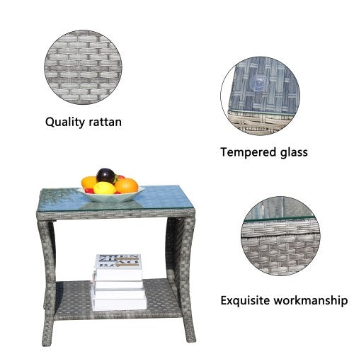 Outdoor Patio Furniture 1 Coffee Table With Clear Tempered Glass EX-STOCK Canada