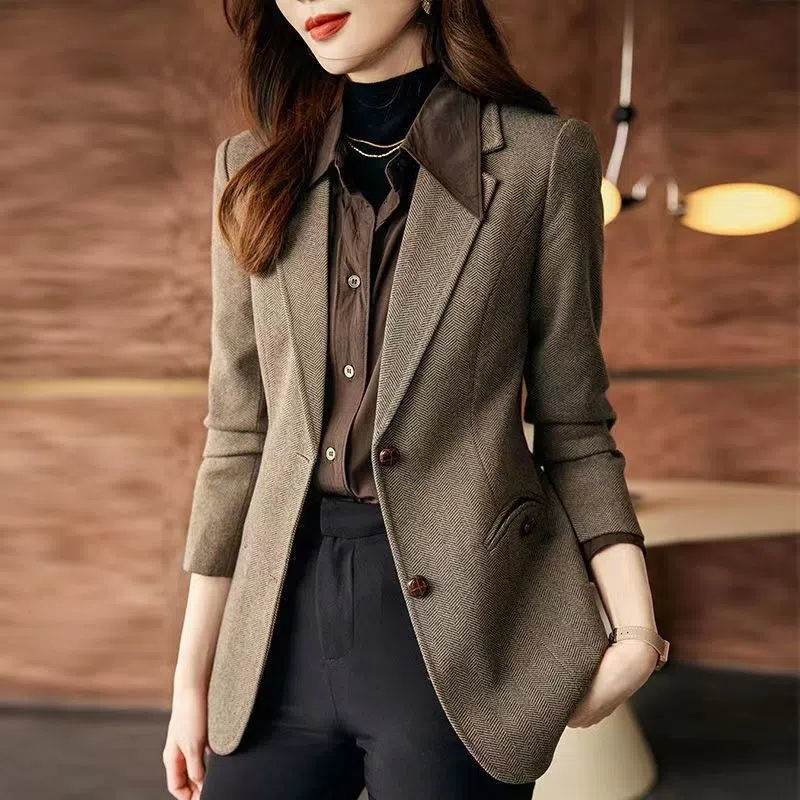 Fashion Personality Woolen Business Formal Blazer jacket Women - EX-STOCK Canada