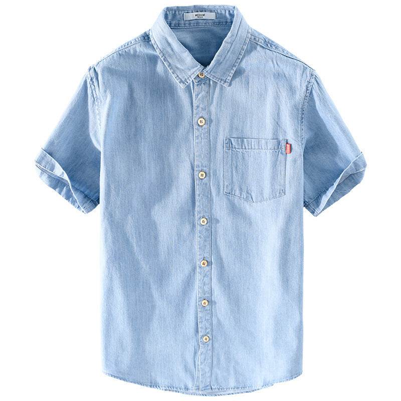 Summer Cotton Short Sleeve Denim Shirt For Men Classic All-matching Jeans - EX-STOCK Canada