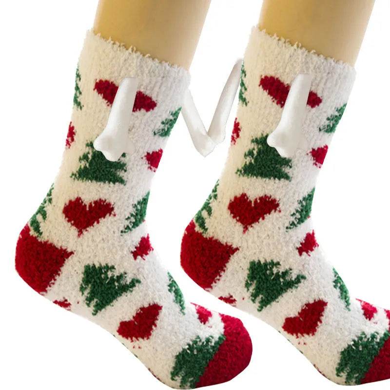 Soft Carton Christmas-themed Fleece Winter Home socks for Women - EX-STOCK Canada
