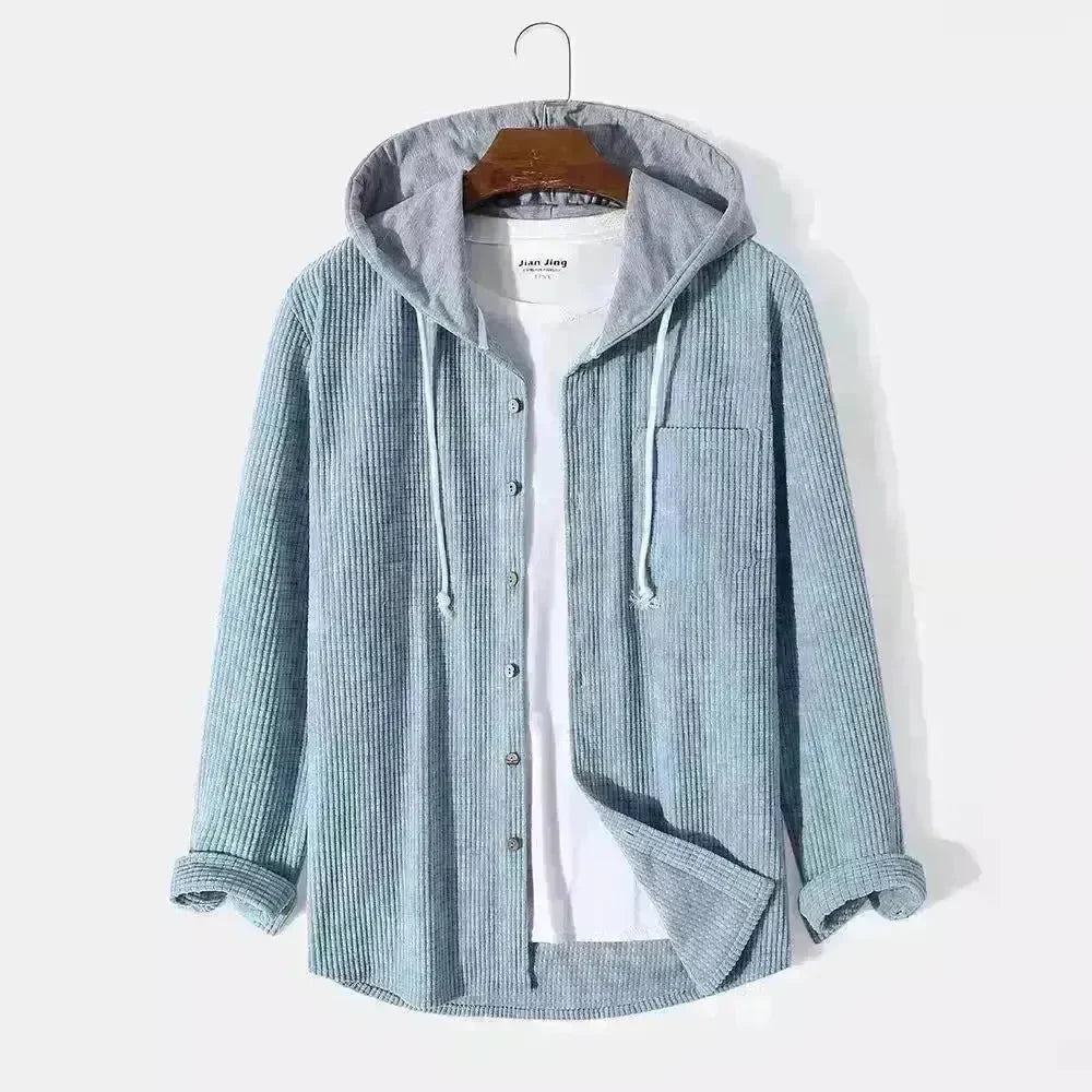 Men's Autumn And Button down Waffle Hoodie Cardigan - EX-STOCK CANADA