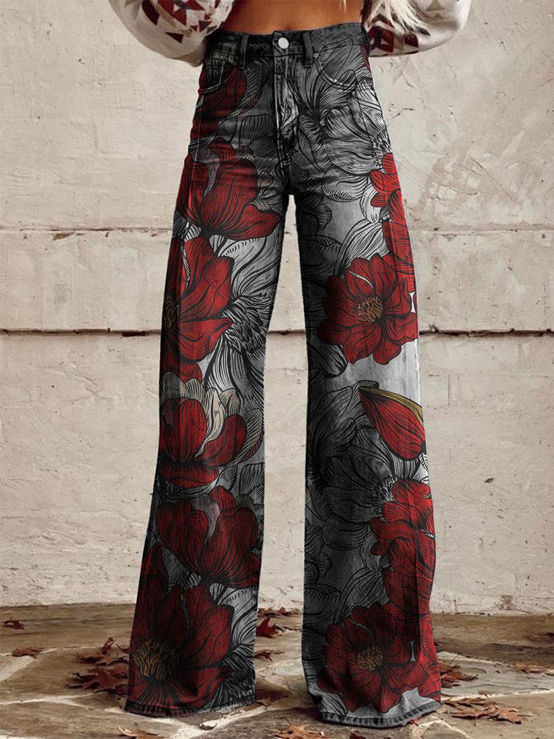 Women's Simple Pants With A Printed Pattern