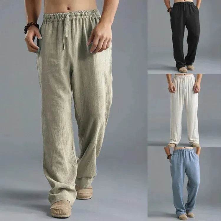 Linen Pants for Men Loose Fit Casual Classic Summer. - EX-STOCK Canada