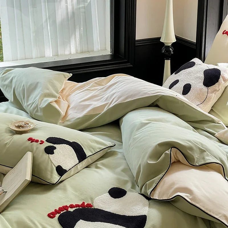 Cartoon Cute Style Cotton Sanding Duvet Cover Bed Sheet Bedding EX-STOCK Canada