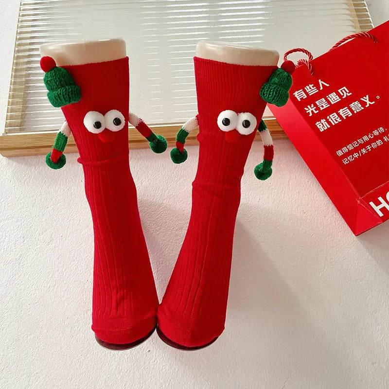 Cute Cartoon Christmas Socks Solid Cotton Middle-tube Stockings For Adults And Children - EX-STOCK Canada