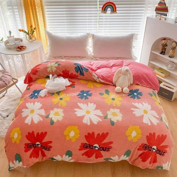 Double-sided Warm Coral Fleece Duvet Cover EX-STOCK Canada
