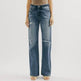 Blue Jeans Pant women Mid waist Denim Wide Leg Denim Pant - EX-STOCK Canada