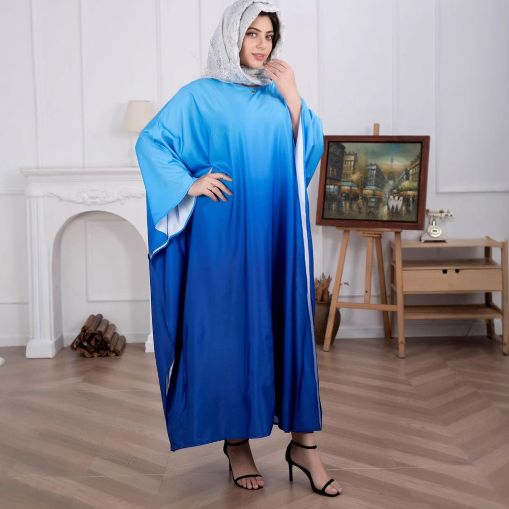 Large Size Women's Muslim Fashion Soft Satin Bat Dress - EX-STOCK Canada