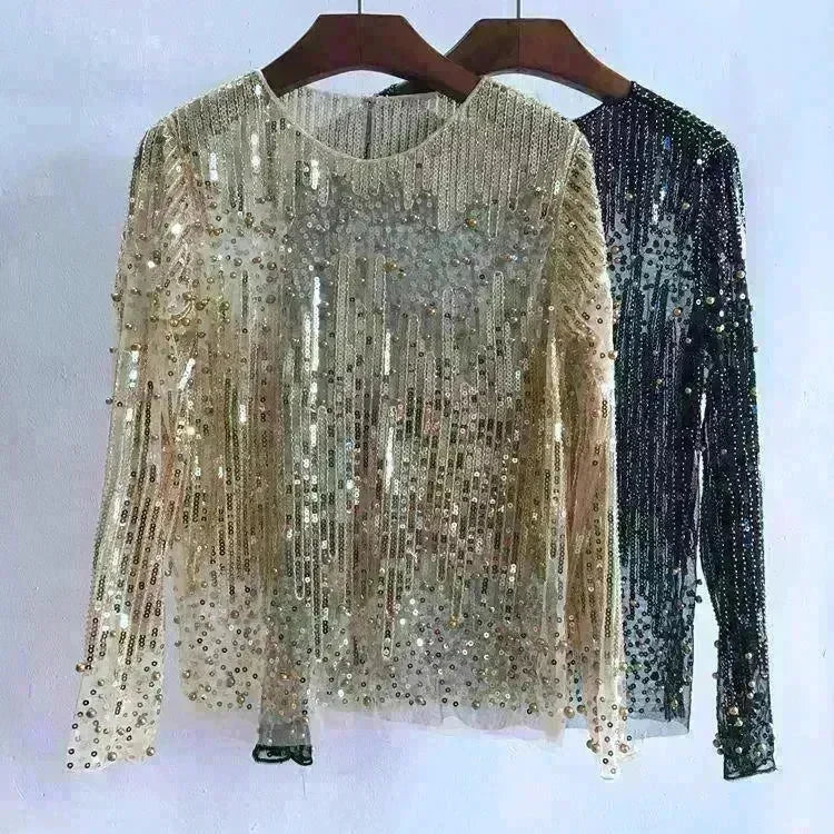 Fashion Bottoming Shirt Sequined Top For Women - EX-STOCK CANADA