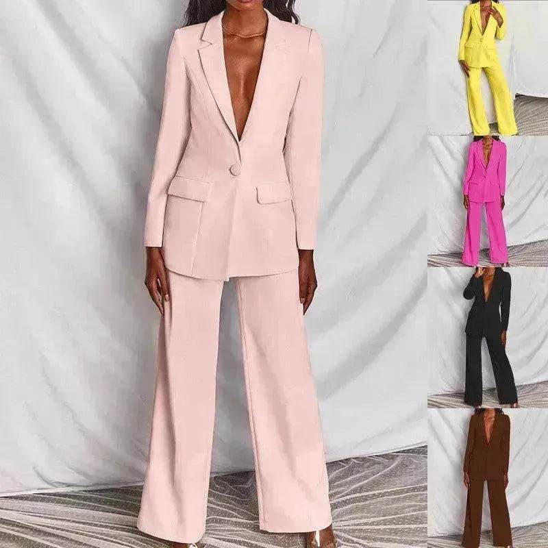 Fashion Business Women's Clothing Long Sleeve Trousers Suit - EX-STOCK Canada