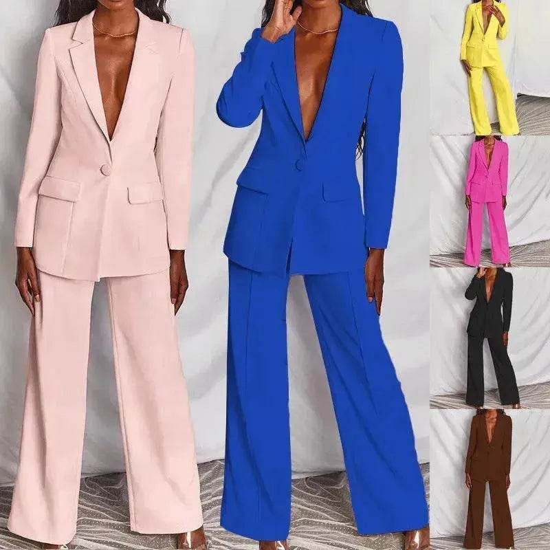 Fashion Business Women's Clothing Long Sleeve Trousers Suit - EX-STOCK Canada