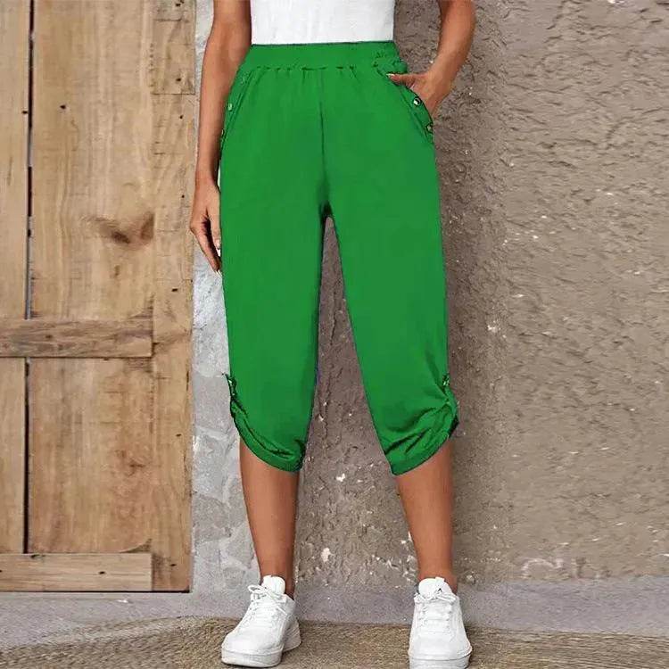 Fashion Cropped Trousers With An Elasticated Waist Women - EX-STOCK Canada